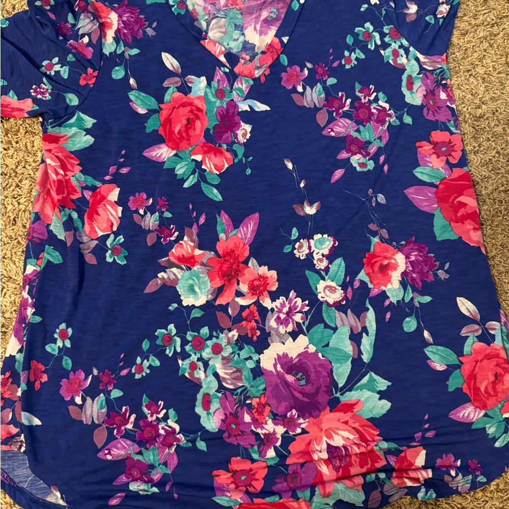 Floral V-Neck Women's Top